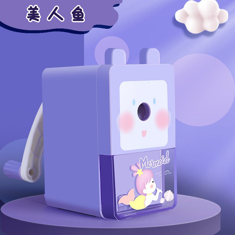Generic Cartoon Pencil Sharpener Kaba Bear Manual Pencil Cutter Automatic Lead Feeding Shaving Machine Modifier Mermaid