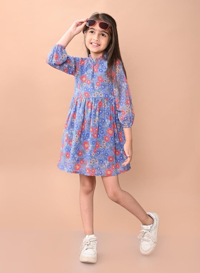LILPICKS Floral Fit-and-Flare Dress - Image 1