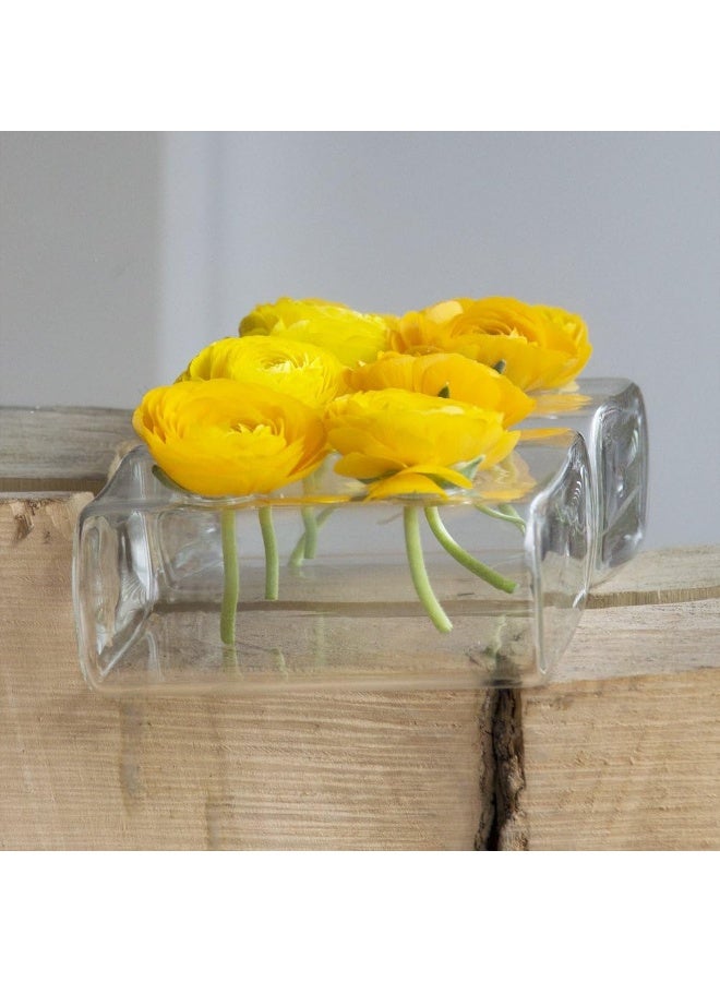 Chive Hudson 2 Flute Flower Vase  Beautiful Small 4Hole MultiChambered Clear Glass Bud Vase  Perfect Flower Vases for Centerpieces Wedding Decorations and Living Room Decor - Image 4