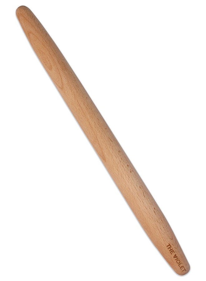 THE VIOLET Wooden French Rolling Pins for Baking, Fondant, Pasta, Dough, Pastry, Pizza, Cookies, Wood Rolling Pin, 17" Tapered Design - Essential Kitchen Tools (French 17 Inch) - Image 1