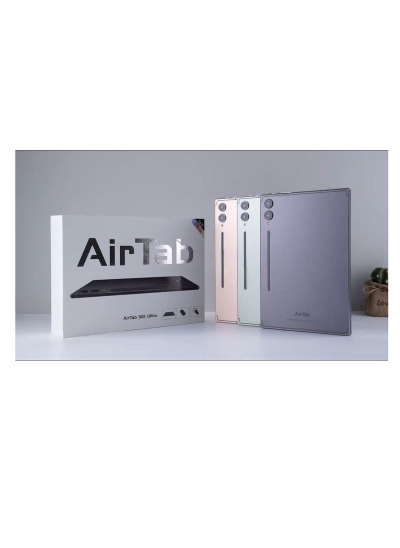 AirTab - 10.1 -Inch Smart Tablet S10 ULTRA Android 13 Tablet With 1TB Storage and 16GB RAM Quad Core Wi-Fi LTE Dual Sim with Touch Pen and Keyboard - GRAY - Image 1