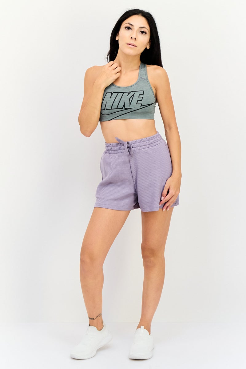 Nike Women Brand Logo Non-Padded Sports Bra, Grey - Image 4