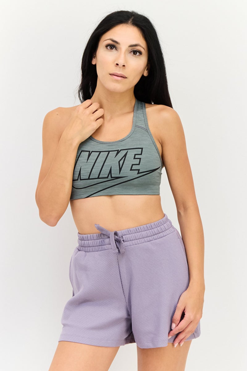Nike Women Brand Logo Non-Padded Sports Bra, Grey - Image 1