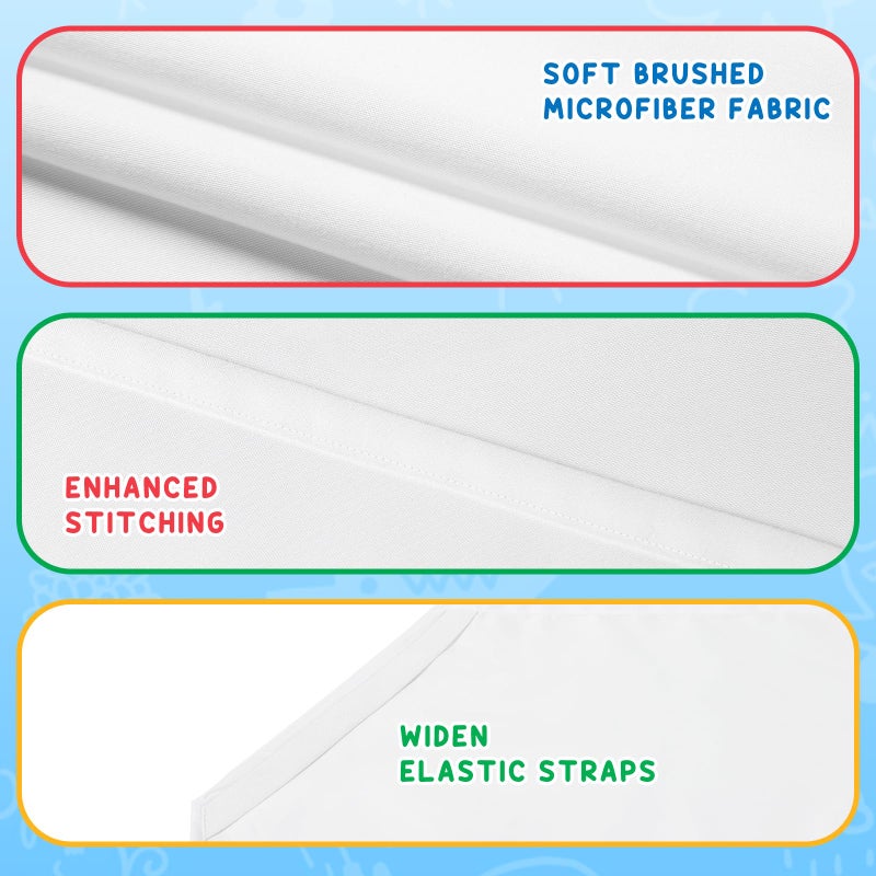 Comfyanno Cot Sheets for Daycare Standard Size - Fits 23" x 52" Cot, 10 Pack Bulk, Daycare Essentials, Soft & Comfortable Fitted Cot Cover, Preschool Kids Nap Time Sheets, Brushed Microfiber- White - Image 2