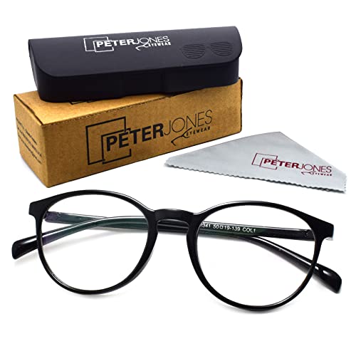 Peter Jones Black Round Unisex Anti Glare Computer Glasses (AG2341B) - Image 5