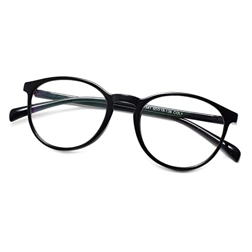 Peter Jones Black Round Unisex Anti Glare Computer Glasses (AG2341B) - Image 1