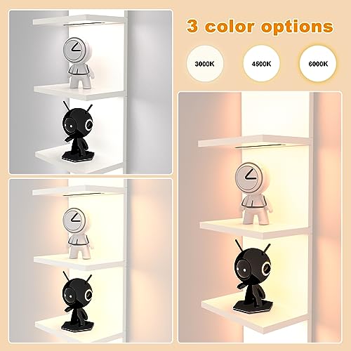 Homaterial 5 Tier Wall Shelf with Light, White Modern Vertical Lack Wall Shelves, Wall Mount, Floating Column Home Decor Shelves for Bedroom, Living Room, Vanity Storage Display - Image 5