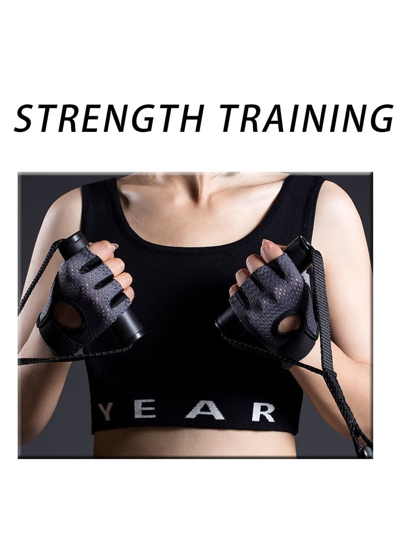 Gym Gloves Breathable Weight Lifting Gloves Training Gloves Full Wrist Support for Pull-ups Exercise Cycling Training Palm Protection Fingerless Workout Gym Gloves for Men Women (L) - Image 2