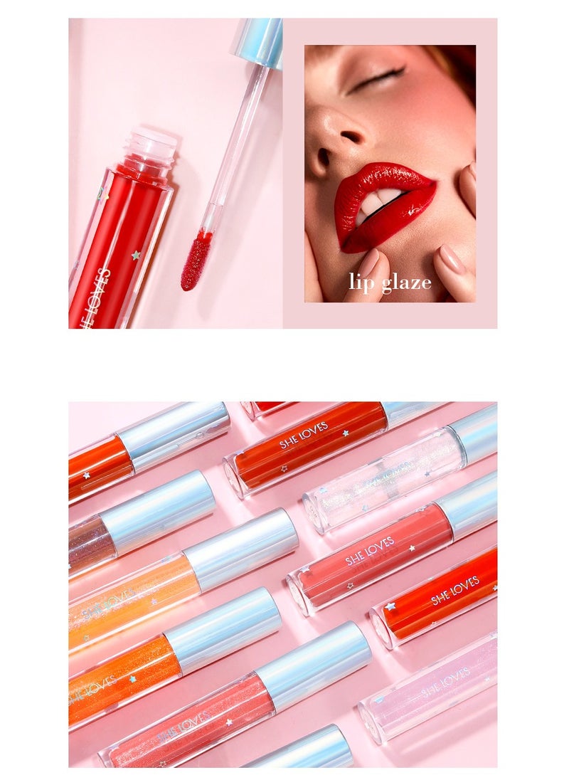 She Loves - Precious Mirror with Subtle Shimmer Glass Round Tube Pearlescent Lip Color - Image 1