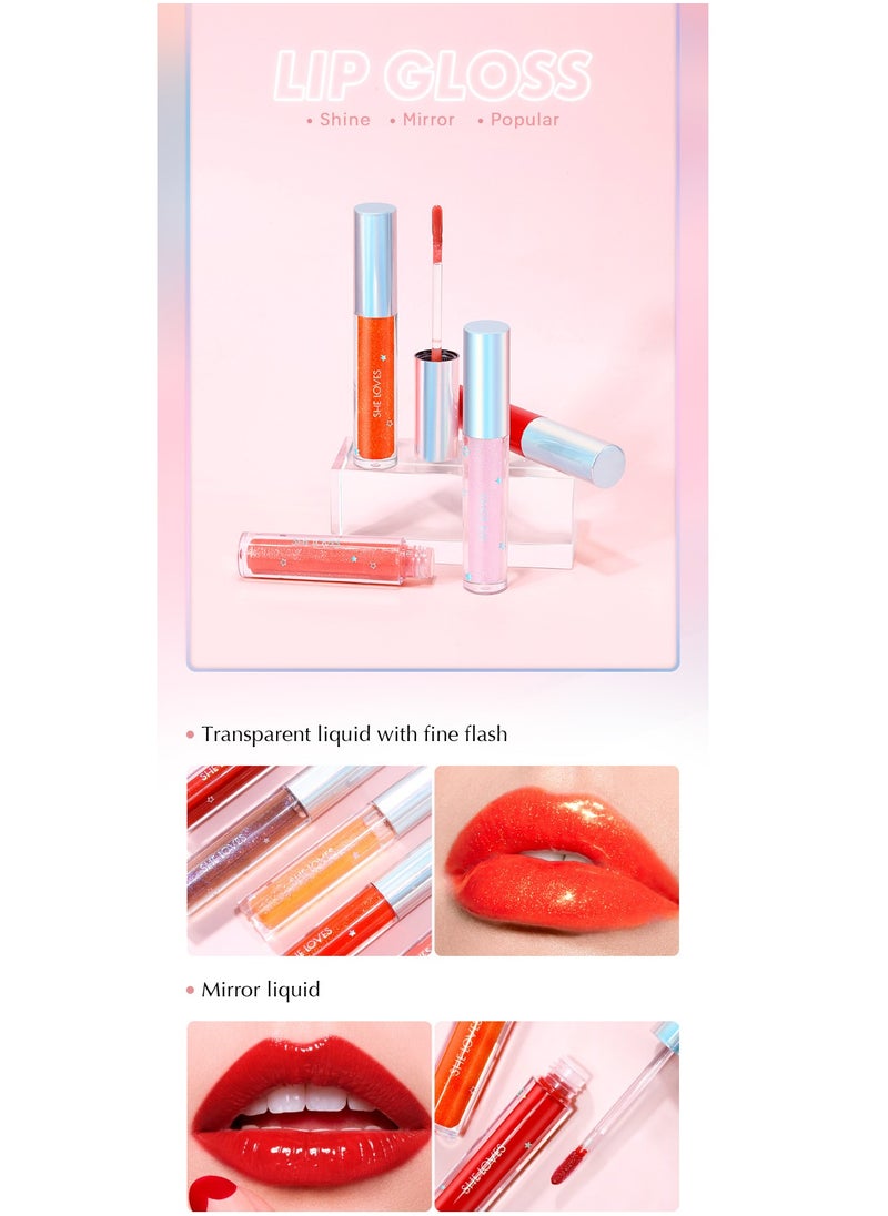 She Loves - Precious Mirror with Subtle Shimmer Glass Round Tube Pearlescent Lip Color - Image 1