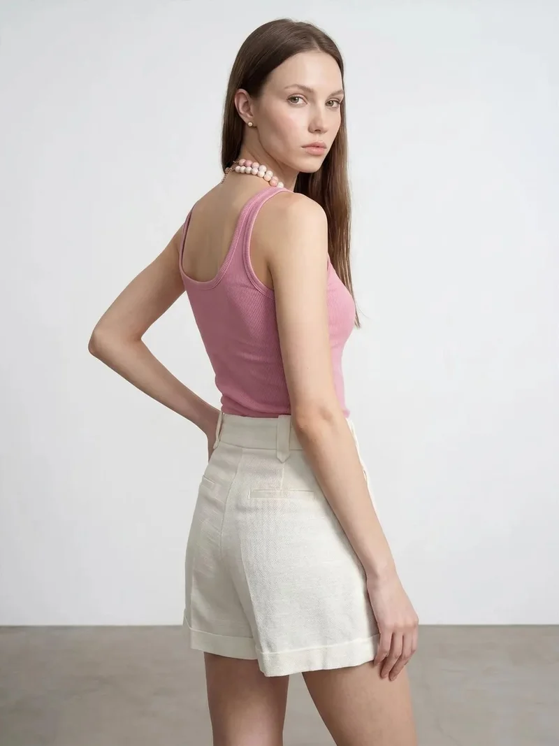 ديلفين Dilvin Slim Fit Sleeveless Jersey Cami Blouse
