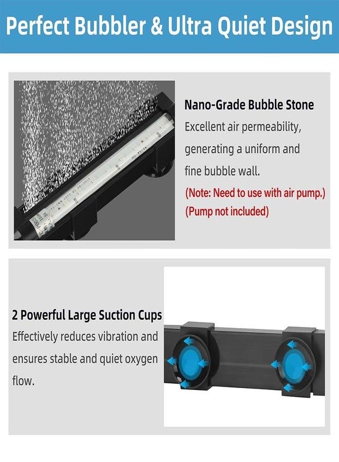 DaToo Submersible Aquarium Light 10Inch Fish Tank Light Bubbler Wall with Air Bubble Hole IP68 Waterproof Color Changing Led Light for Freshwater and Saltwater Aquariums Fish Tanks - Image 3