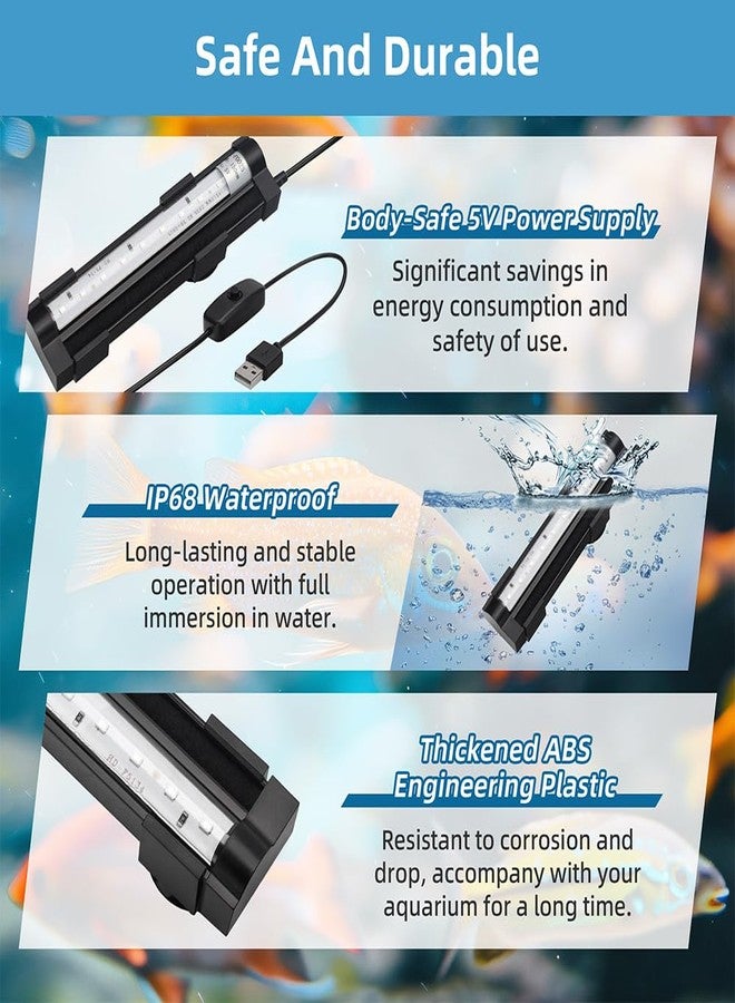 DaToo Submersible Aquarium Light 10Inch Fish Tank Light Bubbler Wall with Air Bubble Hole IP68 Waterproof Color Changing Led Light for Freshwater and Saltwater Aquariums Fish Tanks - Image 4