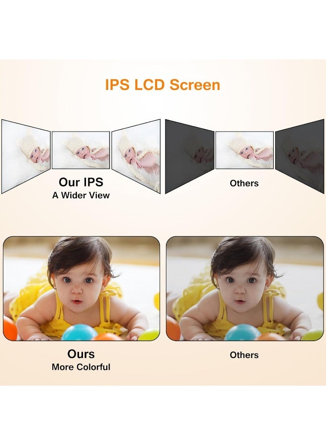 VTimes Baby Monitor with Camera and Audio, 3.2 Inch IPS Screen, Video Baby Monitor, No WiFi Night Vision, Portable Baby Camera, VOX Mode, Panoramic Alarm and Range - Image 4