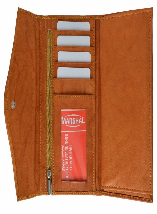 MARSHAL Genuine Leather Ladies Wallet Checkbook Holder #3575CF - Image 1