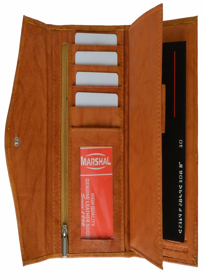 MARSHAL Genuine Leather Ladies Wallet Checkbook Holder #3575CF - Image 2