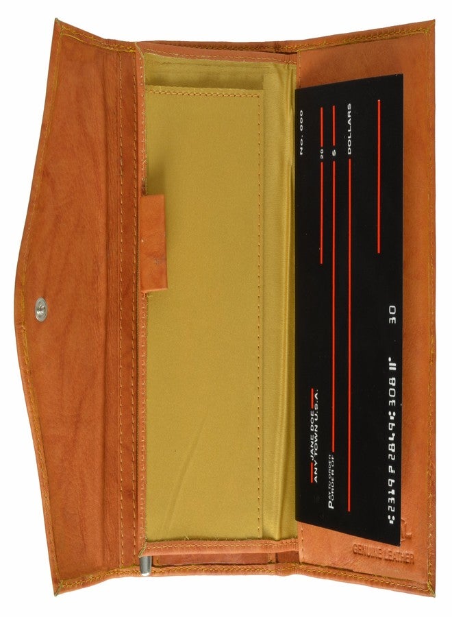 MARSHAL Genuine Leather Ladies Wallet Checkbook Holder #3575CF - Image 3