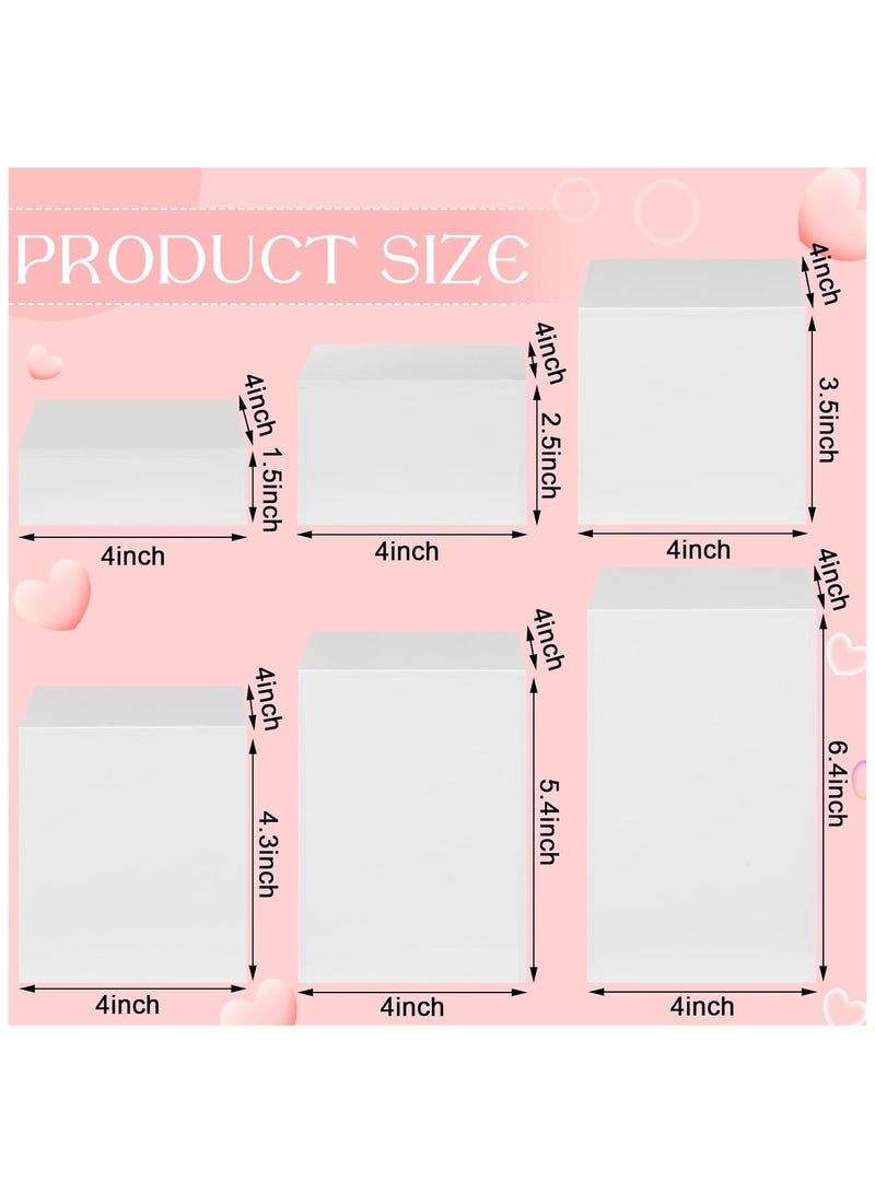 TPGP 6 Pcs White Acrylic Display Risers Cube Square Jewelry Nesting Risers with Hollow Bottoms for Necklaces Earrings Glasses  - Image 2