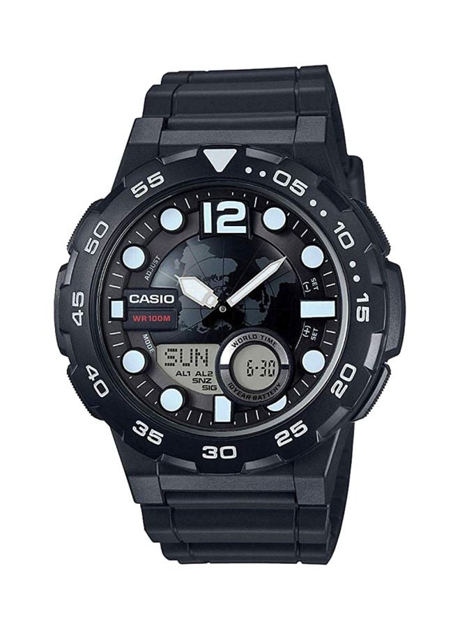 كاسيو ساعة يد رقمية وبعقارب مقاومة للماء طراز AEQ-100W-1AVDF - مقاس 53 مم - لون أسود رجال - Image 1