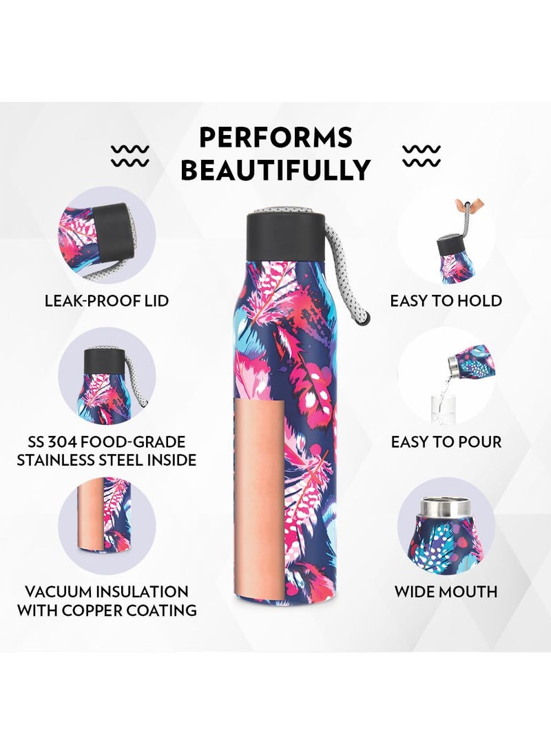 BOROSIL Borosil Hydra Aquasoul Vibrant 600 ml Stainless Steel Water Bottle | Double Wall Vacuum Insulated Flask, Leakproof, Wide Mouth with Strap | 12 Hours Hot & Cold | 1 Year Warranty  - Image 4