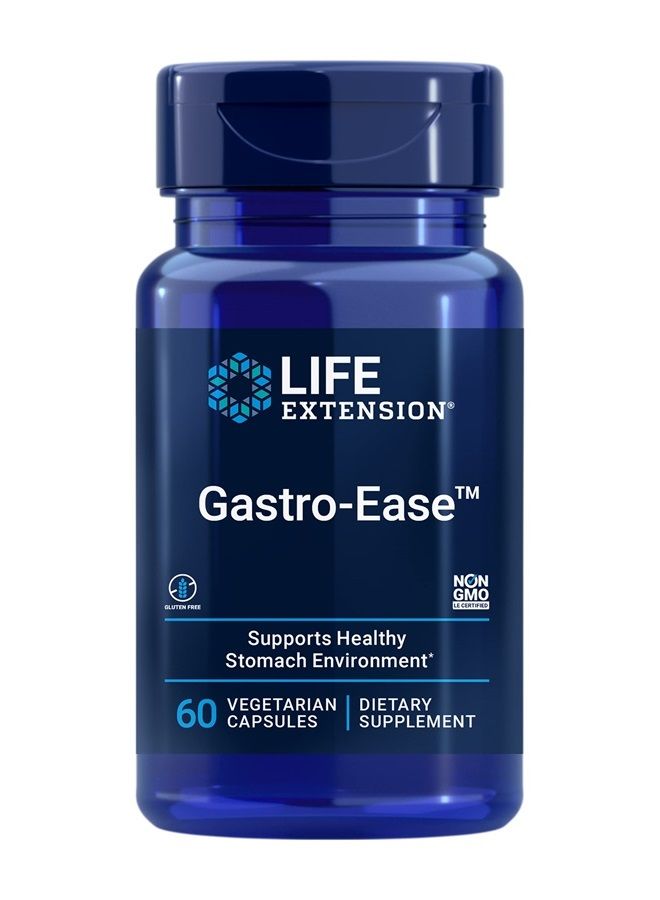 Life Extension Gastro-Ease - Digestive Health - Gastric Health Supplement with Zinc L-carnosine Plus Pylopass For Healthy Stomach Support - Non-GMO, Gluten-Free - 60 Vegetarian Capsules - Image 1
