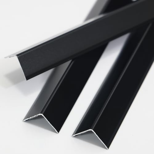 Coengwui Aluminum Corner Guards Peel and Stick LShaped Molding Trim for Wall Table Door Frame Protection and Decoration Matte Black 3Pcs x 29ft x 08in - Image 1