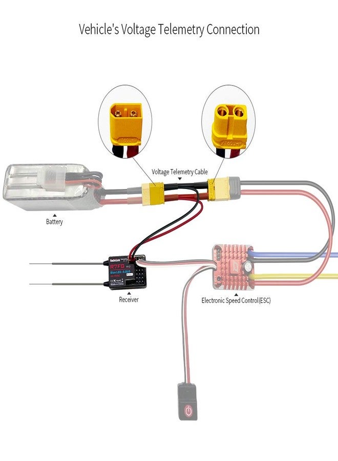 Radiolink 2 pcs R7FG R8FG R8F Accessories Votage Telemetry Connect Cable Wire of Model Information Return (Set of 2) - Image 3