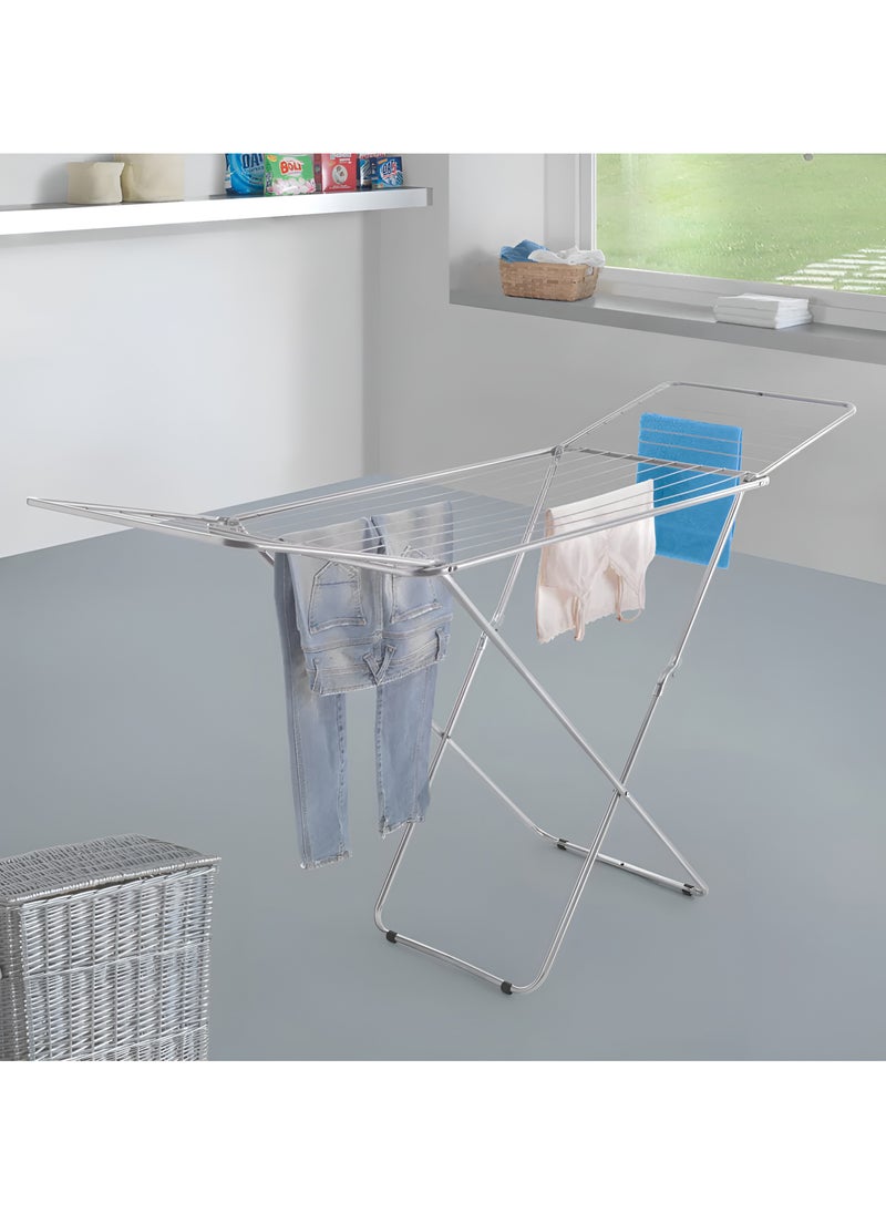 DRIZO Clothes Drying Stand with Adjustable Folding Wings Clothes Hanger Stand Drying Rack clothes rack, Clothes Rack for Drying Clothing, Cloth Drying Stand (Grey)  - Image 5