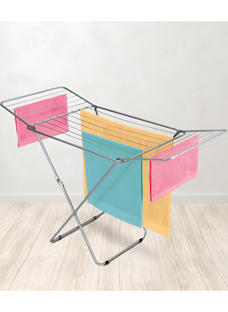 DRIZO Clothes Drying Stand with Adjustable Folding Wings Clothes Hanger Stand Drying Rack clothes rack, Clothes Rack for Drying Clothing, Cloth Drying Stand (Grey)  - Image 2