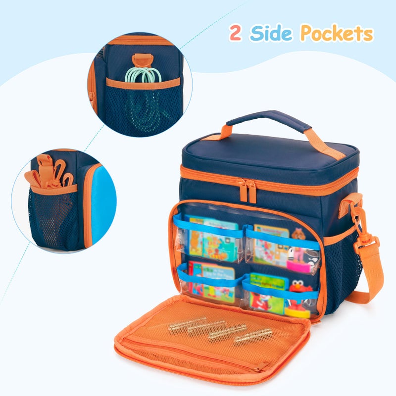 GRAOSO Carrying Case Compatible with Little Tikes Story Dream Machine Books Starter Set, Toy Storage Bag with Handle and Shoulder Strap for Storybook, Character, Accessory, Blue, Bag Only, Patented Design - Image 3