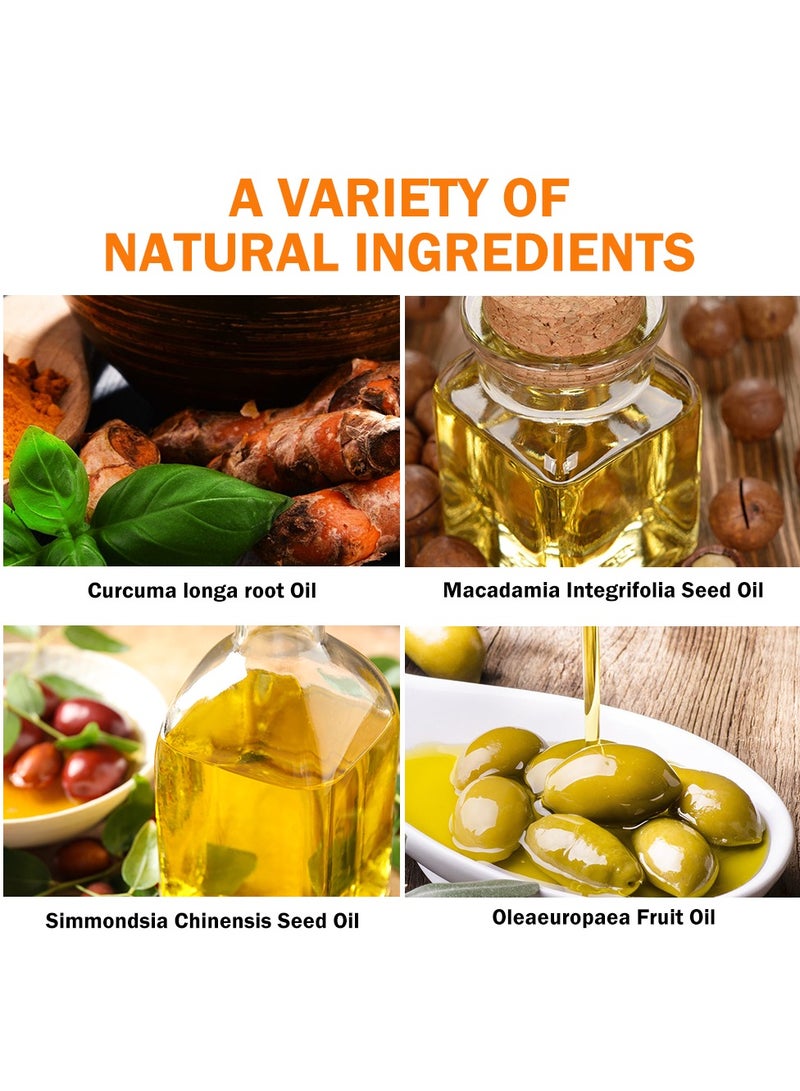 MOOYAM Turmeric Oil for Multi Purpose Lightening Anti Acne Anti Aging Moisturizing Oil Body Oil Face Hair Skin Body Care Nourish and Brighten Whitening Oil for All Skin Types - Image 4