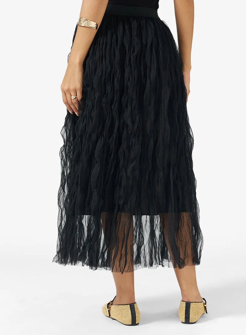 Ginger Crinkle Midi Skirt