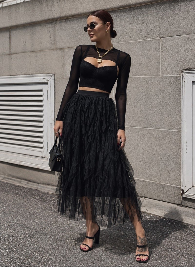 Ginger Crinkle Midi Skirt - Image 1
