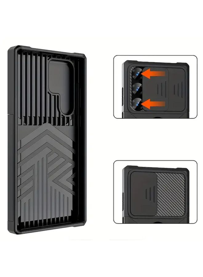 حالة مقاومة للصدمات ثقيلة مع حامل ومنفذ للبطاقة لهاتف Galaxy S22 Plus 5G باللون الأسود - Image 4