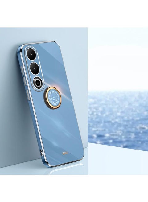 For OnePlus Ace 3V XINLI Straight Edge 6D Electroplate TPU Phone Case with Ring Holder(Celestial Blue)