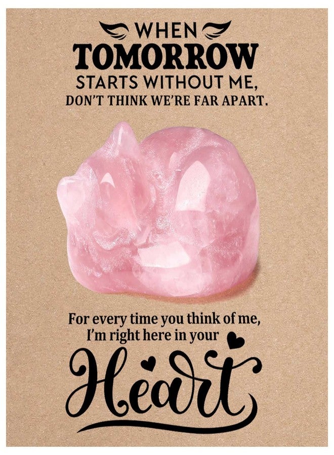 Taxhtext Rose Quartz Crystal Cat Figurine - Pink Healing Stone Memorial Keepsake, Comfort Gift for Cat Lovers, Sympathy & Remembrance Decor for Home, Desk or Shelf, Easter Basket Stuffer (Cat) - Image 1