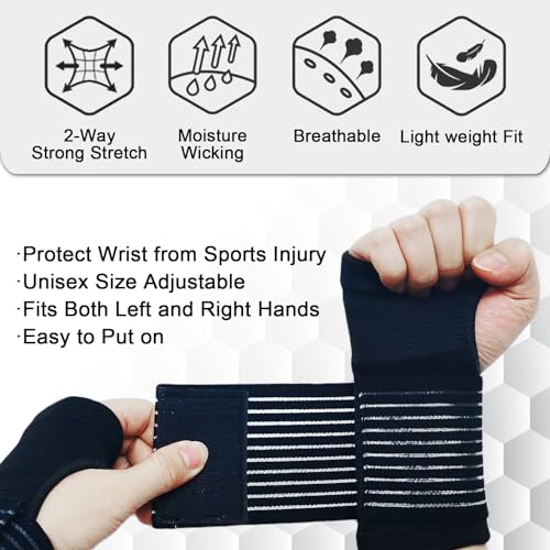 WOXVM 2 Pack Wrist Brace, Compression Wrist Support Splint for Women Men, Adjustable Wrist Strap Compression Wraps Fit Right Left Hand for Fitness, Carpal Tunnel Arthritis, Tendonitis, Wrist Pain - Image 2