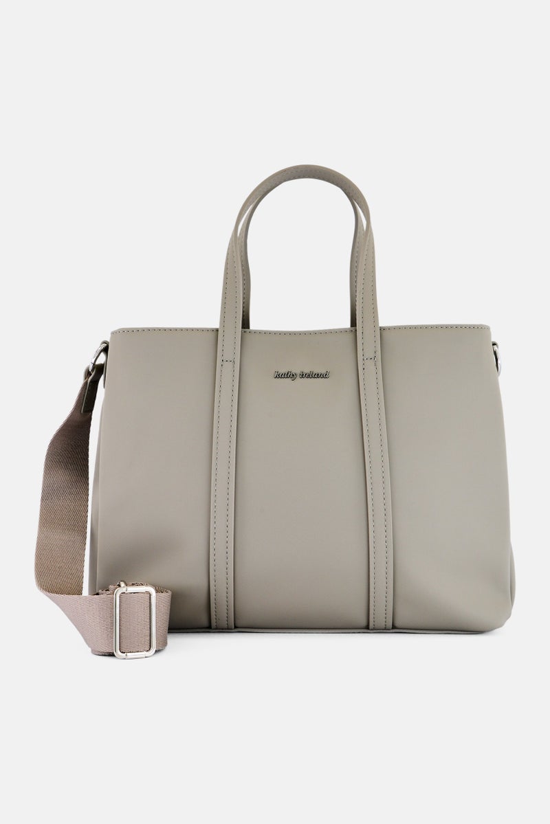 Kathy Ireland Women Brand Logo Handbag, Grey - Image 1