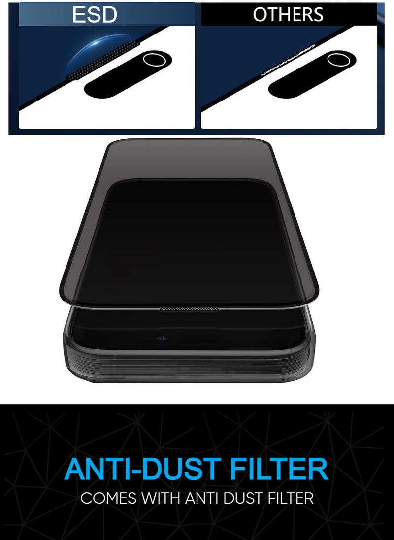 ESD Tempered Dustproof Privacy Glass Screen Protector Compatible For iPhone 16 Plus - Image 2