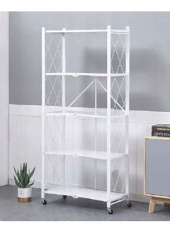 AGD 5-Layered Foldable Storage Rack With Wheels  - Image 3
