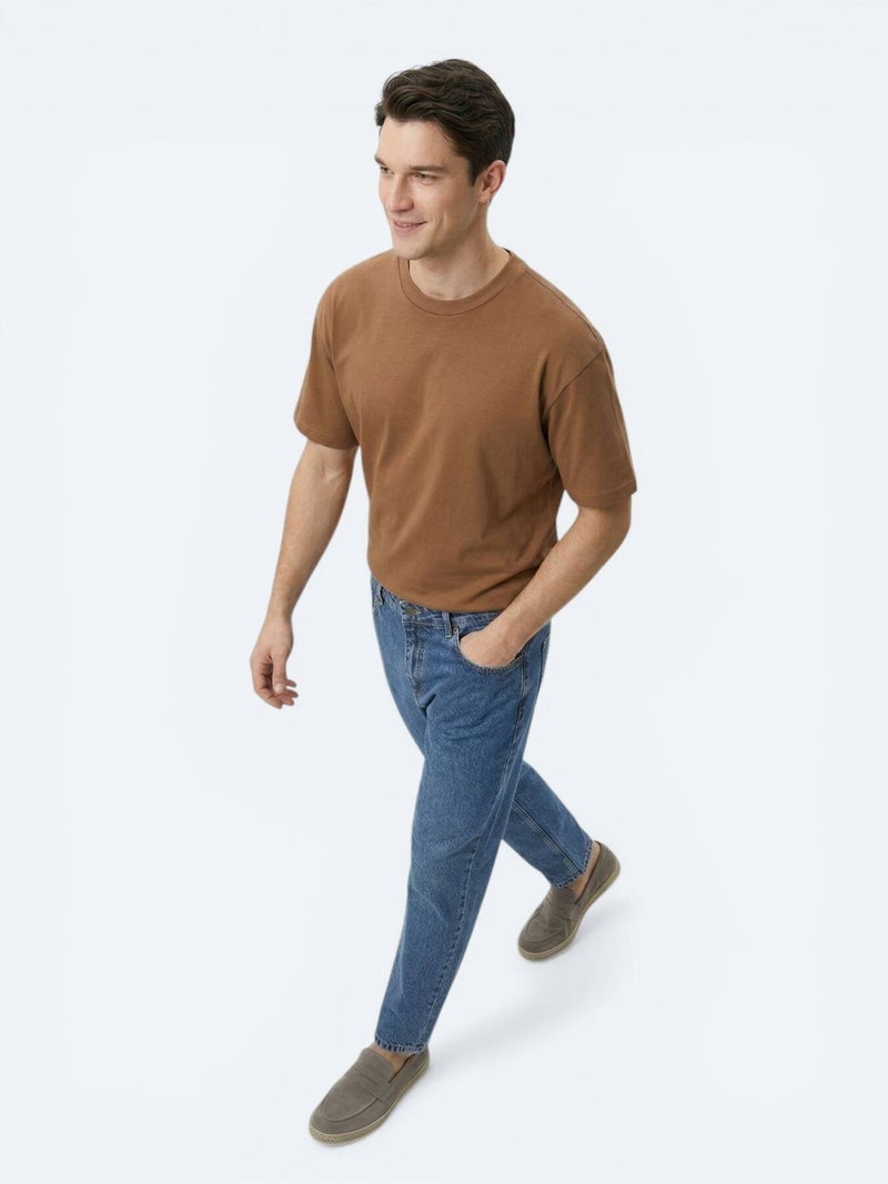 Kip Brown Plain 100% Cotton T-Shirt - Image 4