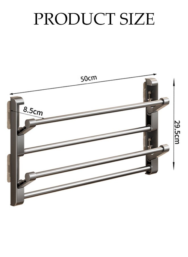 DUNISO 2-layer foldable shoe rack Multi-Functional Wall-Mounted Slippers Holder No Drilling Wall Mounted Hanging Shoe Holder Space Saving Door Shoe Holder for Door， Cabinet， Bathroom， Kitchen - Image 4