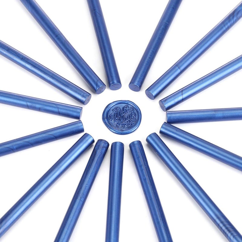 Yoption 15 Pieces Glue Gun Sealing Wax Sticks for Wax Seal Stamp, Great for Wedding Invitations, Cards, Envelopes (Blue) - Image 2
