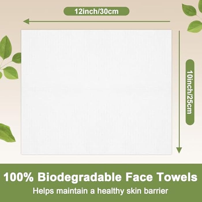 KODAMO Disposable Face Towels – 2 Pack (100 Count) – Ultra Soft & Thick Biodegradable Makeup Remover Cloths – Lint-Free Facial Cleansing Cloths in Paper Box - Image 2