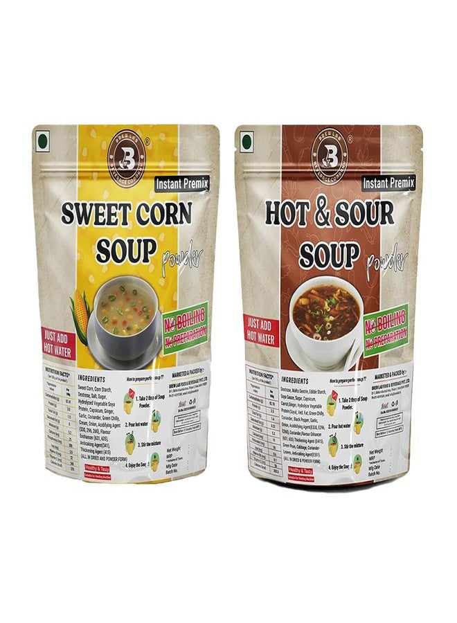 Brew Lab Sweet Corn Soup Powder & Hot & Sour Soup Powder | No Preservatives | Ready-to-eat | 500 gm x 2 - Image 1