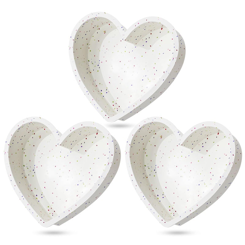 AOTASO 6 Inch Heart Shaped Cake Pans Small Heart Cake Pan Nonstick Silicone Molds for Baking Set of 3 (Cream) - Image 1