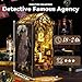 Flever Dollhouse DIY Book Nook Miniature Kit DIY Booknook Bookshelf Insert Decor 3D Wooden Booknook Miniature Kit for Creative Assembled Bookends Detective Famous Agency - Image 4