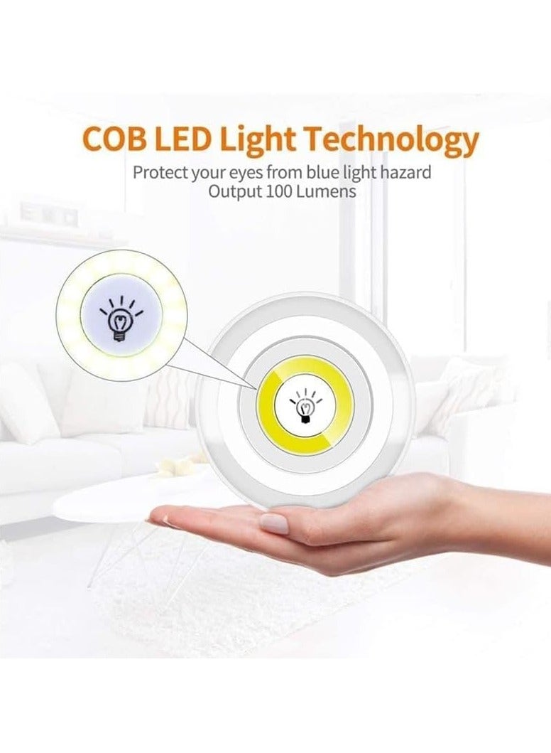 TIGER LED Puck Lights with Remote Control – Wireless Battery Operated Under Cabinet Lighting – Dimmable Stick-On Lights for Closet, Kitchen, Bedroom, Wardrobe, Pantry, Stairs – Easy Peel & Stick Install – 3 Pack Battery Powered Night Lights - Image 2