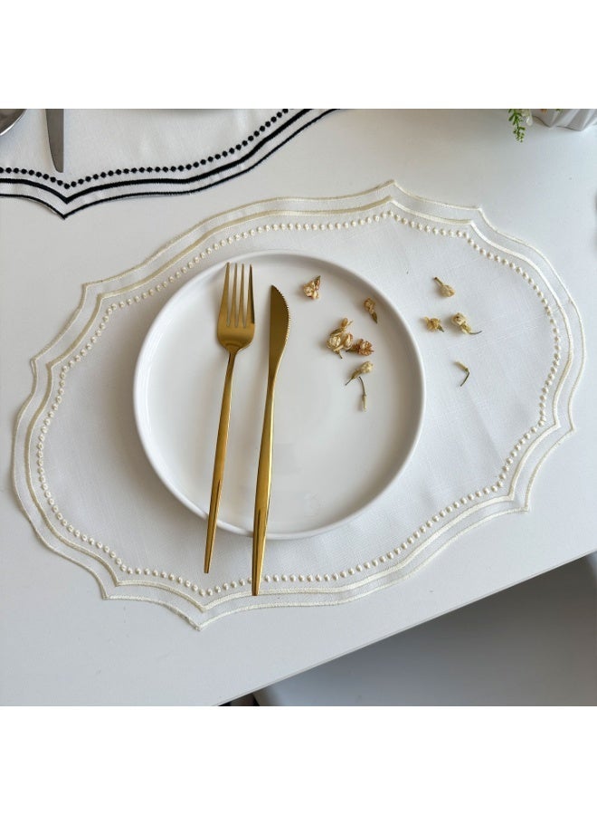 Betaoby French Style Lace Edge Napkins Set of 2 – Vintage Embossed Floral Cotton-Linen Blend Placemats, Retro Table Decor, Washable absorbent Hand Towels, Rustic Home Kitchen Accent for Dining Room, Party, Wedding, Picnic - Image 2