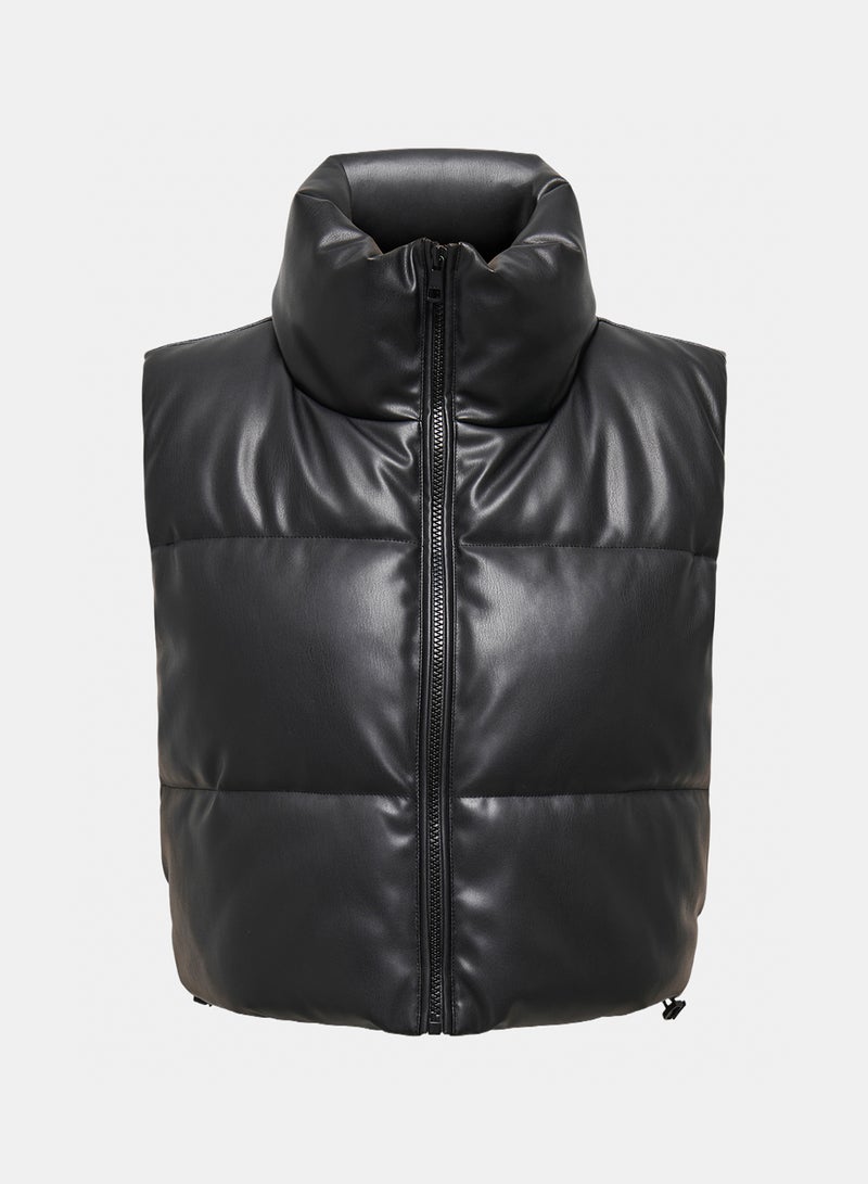 ONLY Onlelsie Faux Leather Waistcoat Cc Otw - Image 1